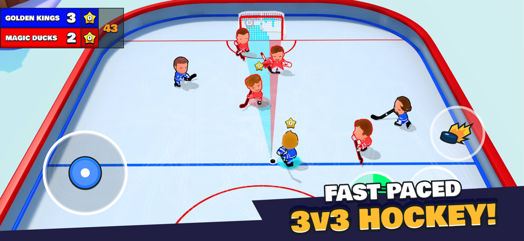 Pocket Hockey Stars - Pocket Hockey Starsでのスピーディーな3v3アーケードホッケーゲームプレイ