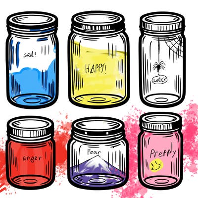 6 empty jars the same size