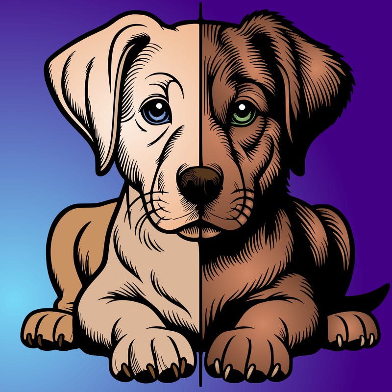 realistic dog split picture