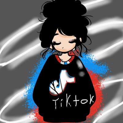 girl with baggy sweatshirt and messy bun