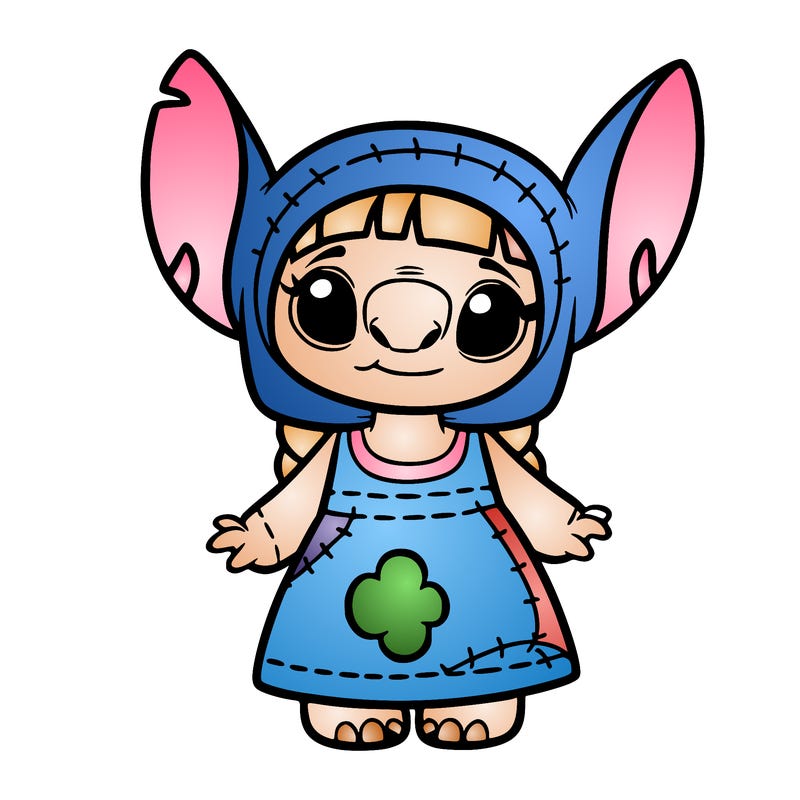 girl dressed in stich costume
