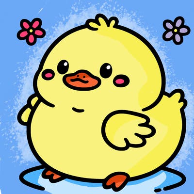 a cute, simple, fat duck