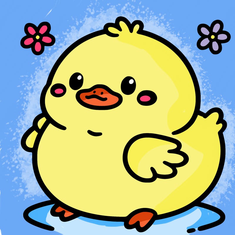 a cute, simple, fat duck
