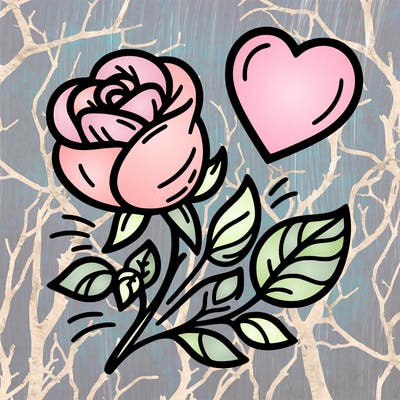 rose and heart