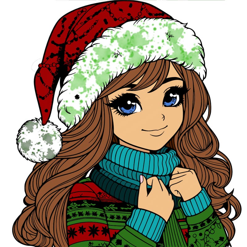 realistic christmas girl