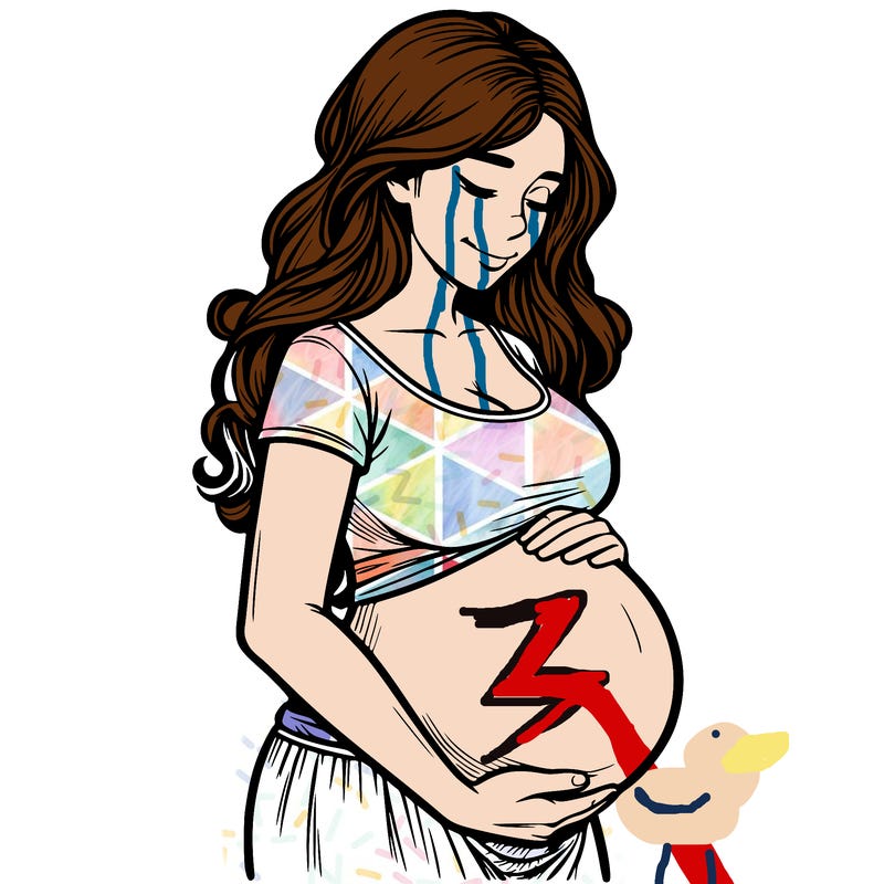 woman heavily pregnant realistic