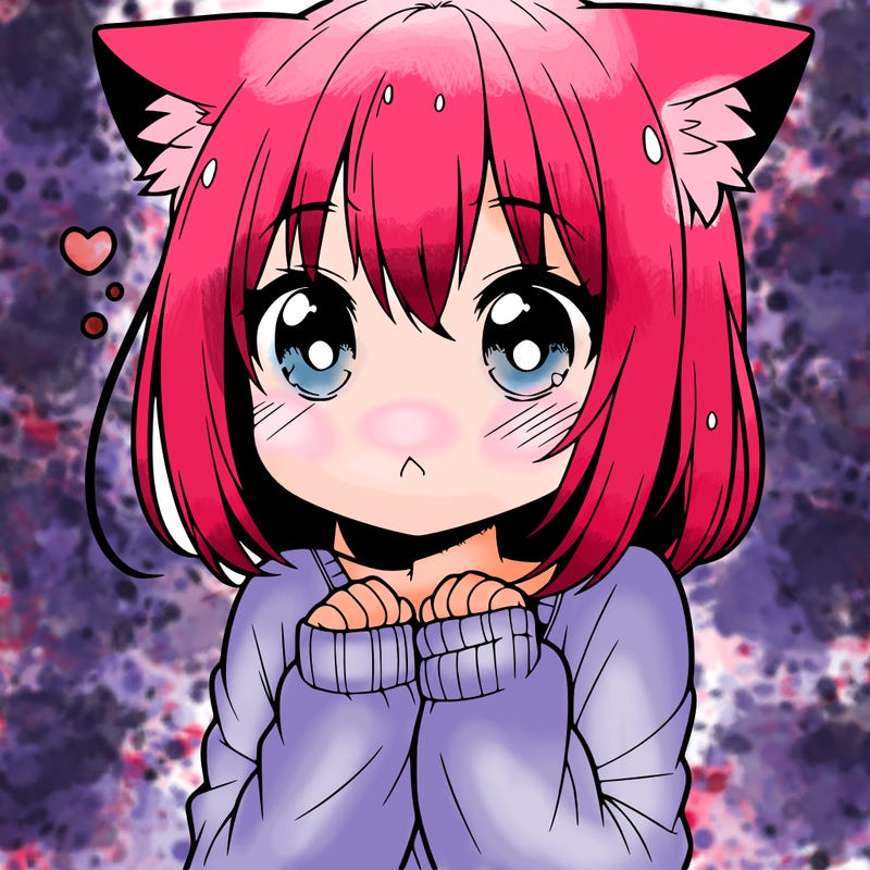 shy anime catgirl