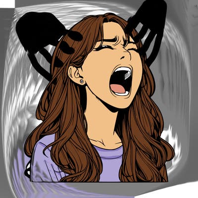 screaming realistic, girl