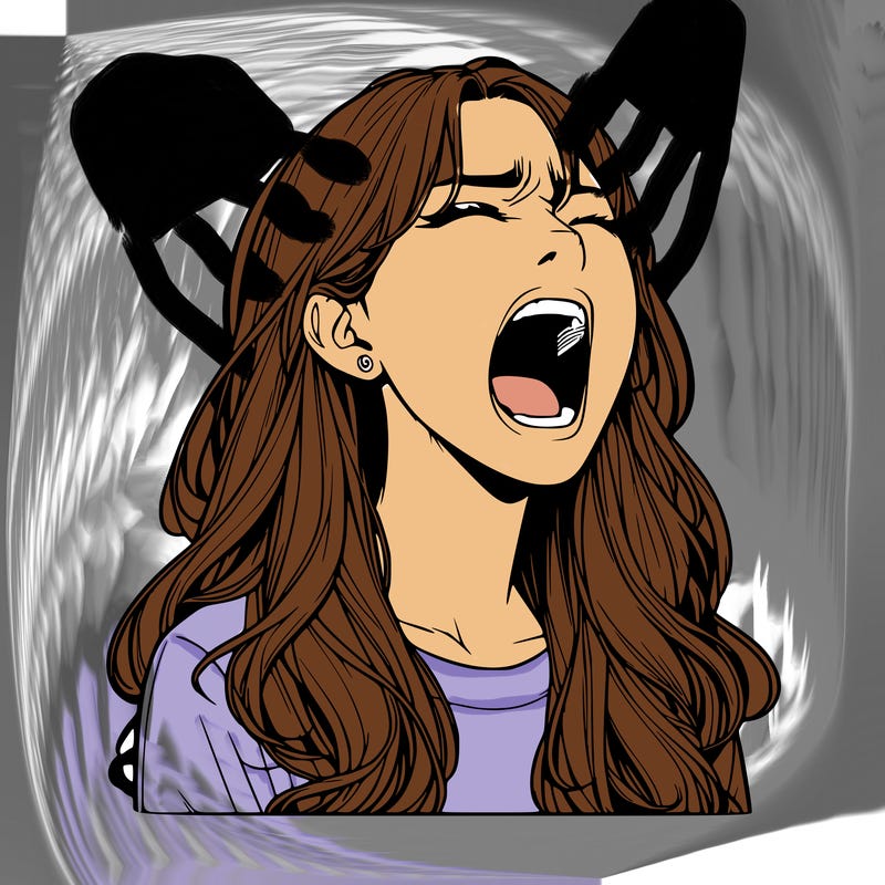 screaming realistic, girl