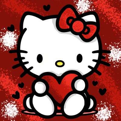 hello kitty with heart