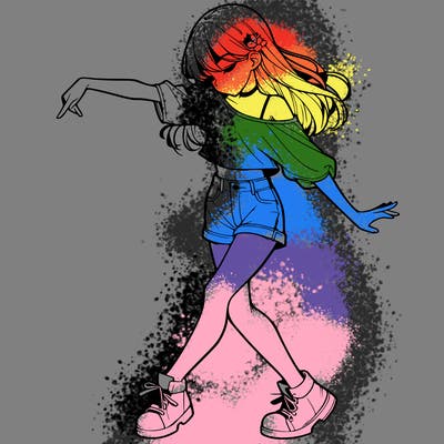 realistic girl danceing