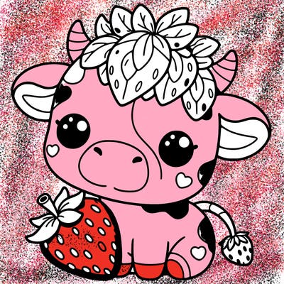 cute strawberry cow