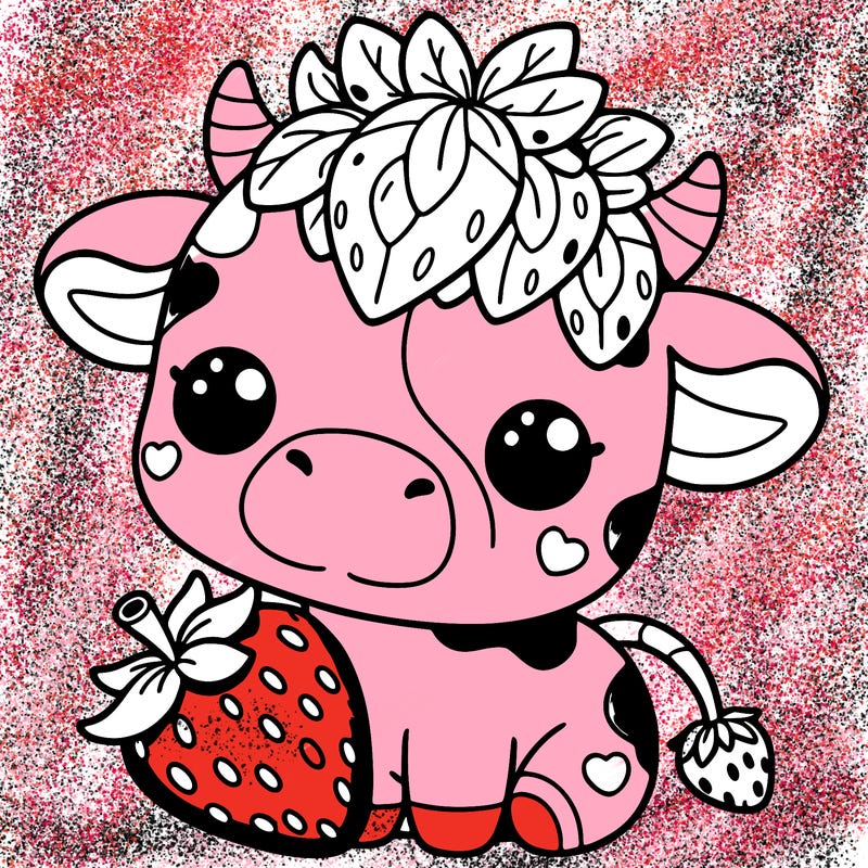 cute strawberry cow