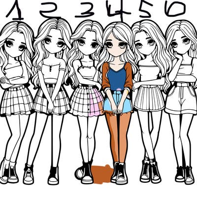 a group of girls realistic