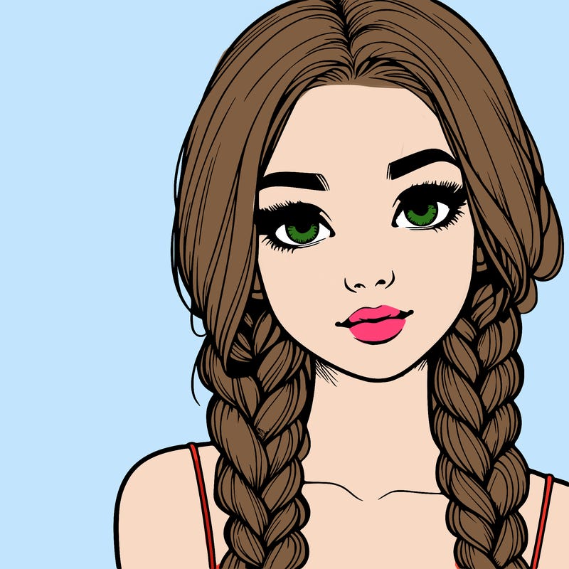 realistic girl with braids