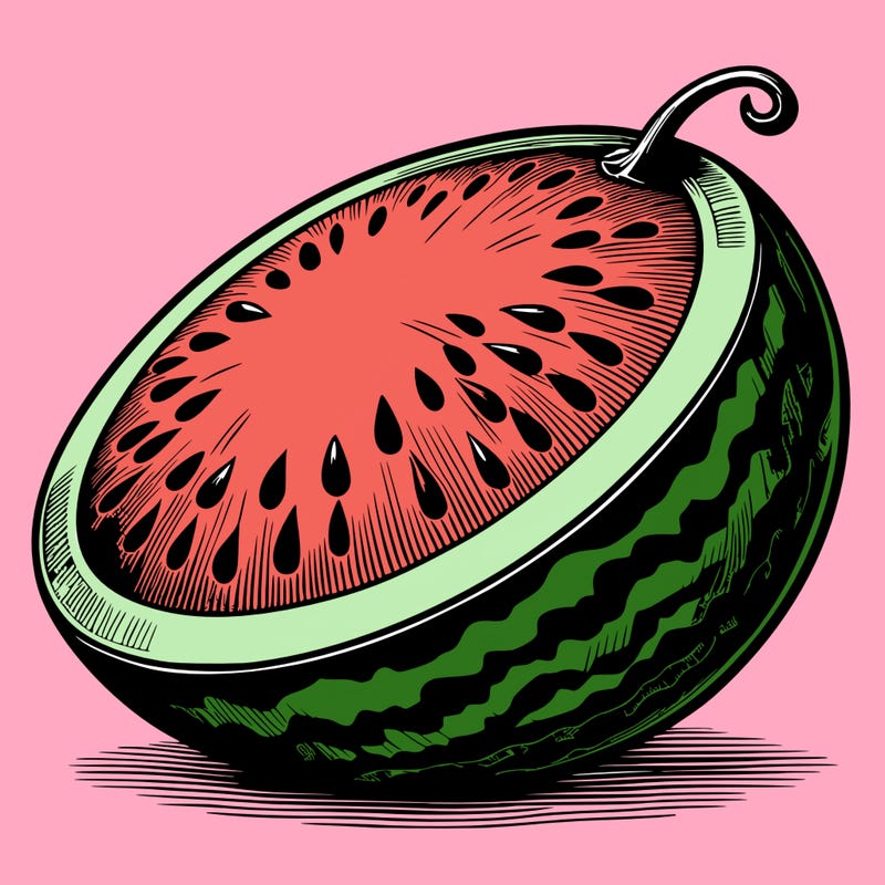 realistic, watermelon
