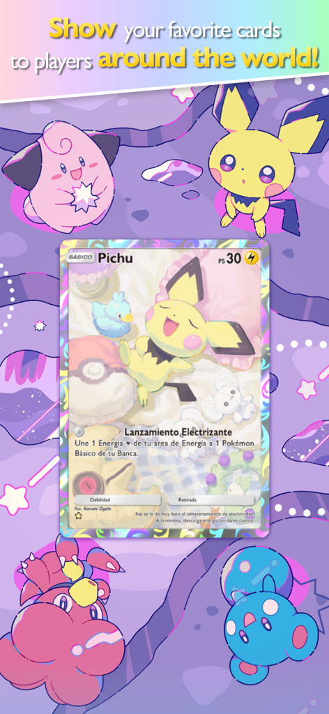 Pokémon TCG Pocket - Eine dekorative Pichu-Karte, die in der Sammlungsansicht der Pokemon TCG Pocket App angezeigt wird