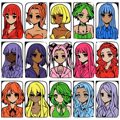 girls that look diffrent anime