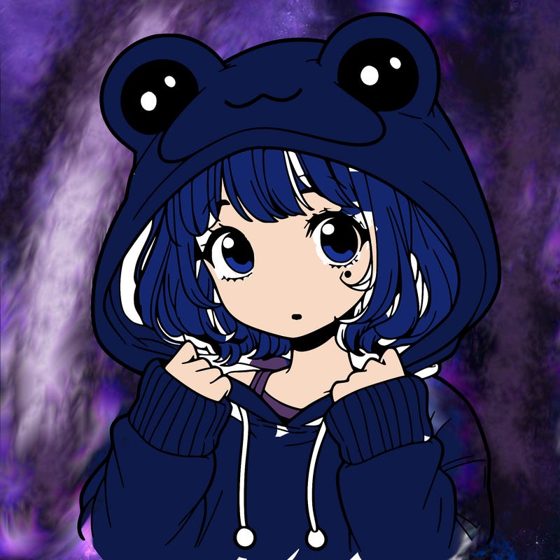 a cute teenage girl wearing a frog hoodie