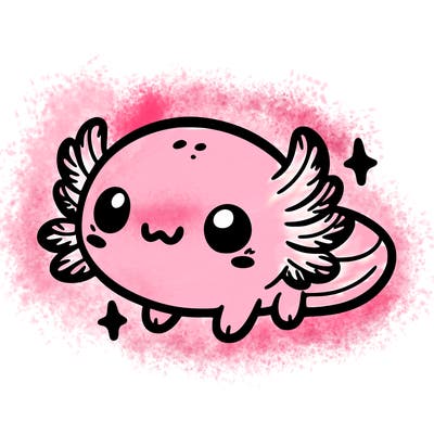 cute easy baby axolotl