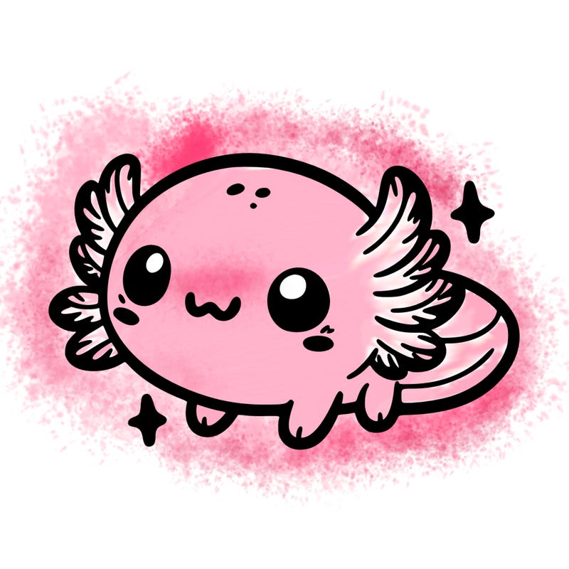 cute easy baby axolotl