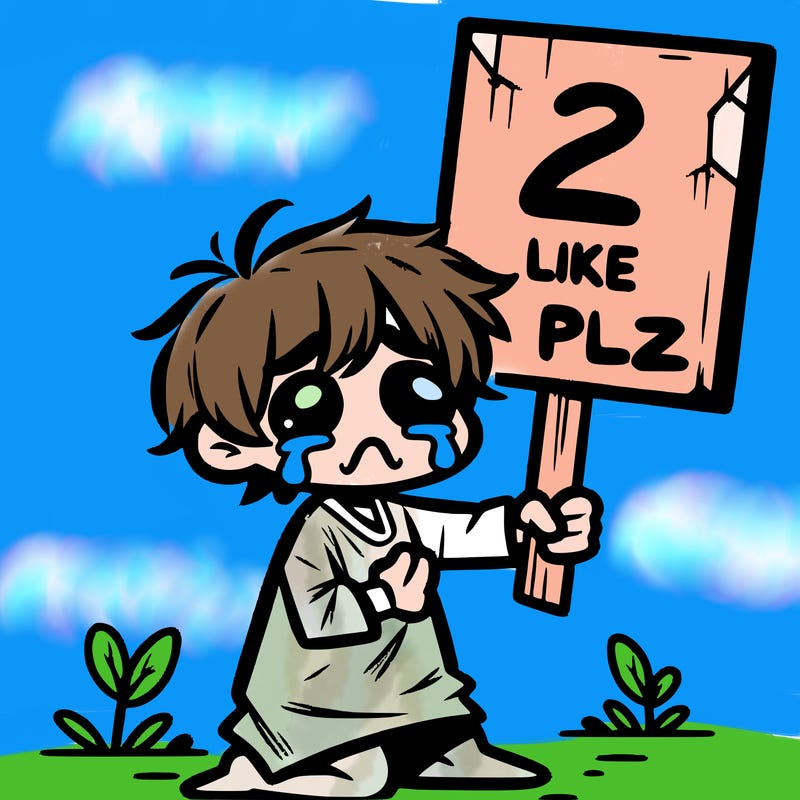 small poor toddler crying with sign that says 2 like plz