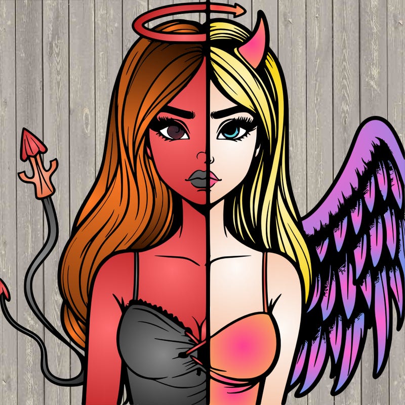 devil vs angel realistic girl