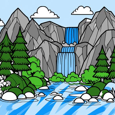 waterfall in mountain