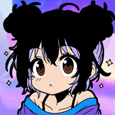 a manga girl with messy small buns