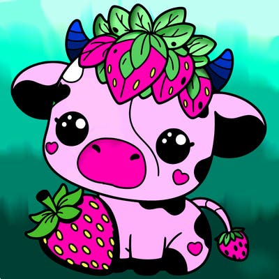 cute strawberry cow