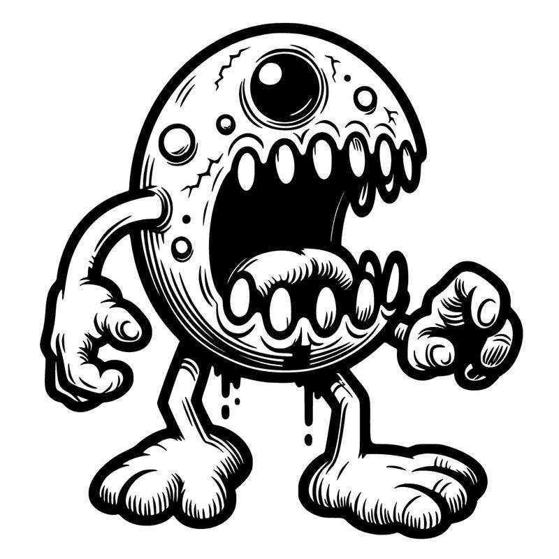 scary pac man monster