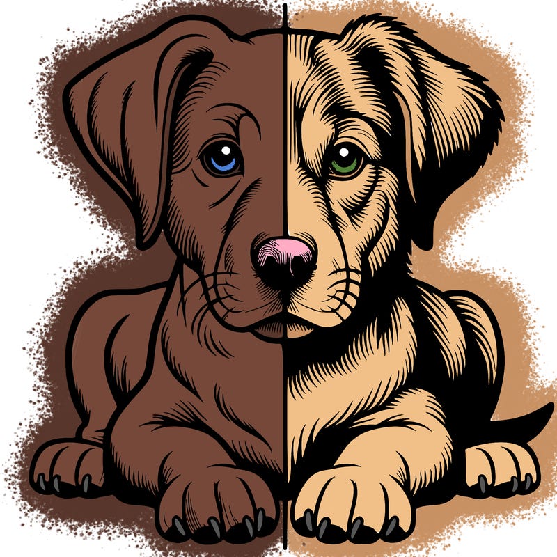 realistic dog split picture