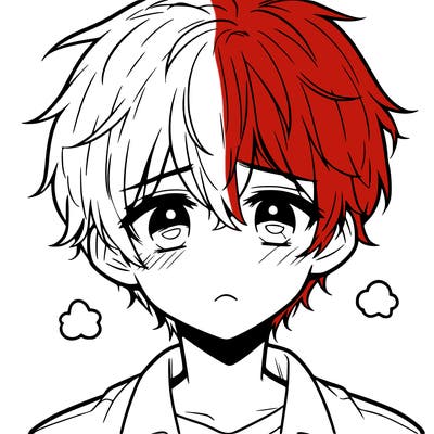 anime soft boy sad expression