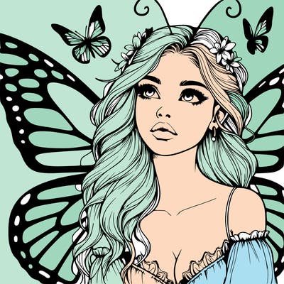 butterfly fairy realistic girl