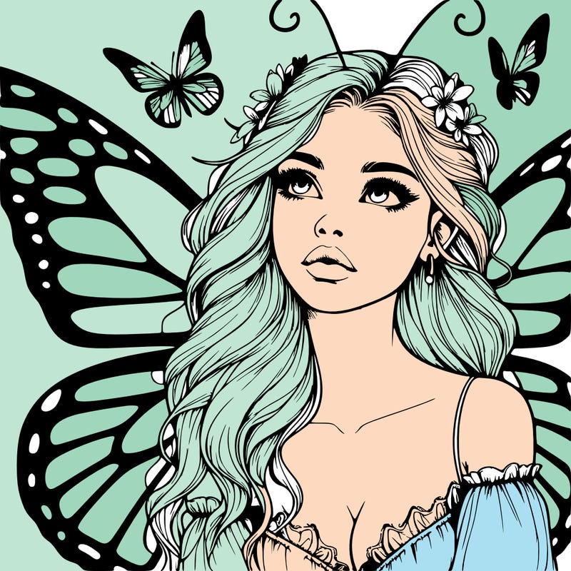 butterfly fairy realistic girl