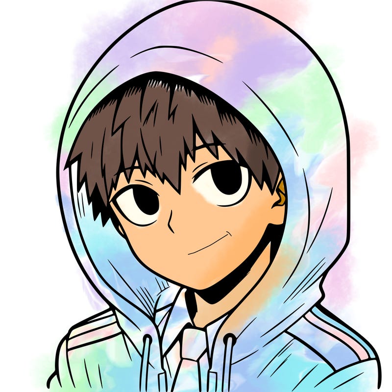 manga character with a hoodie