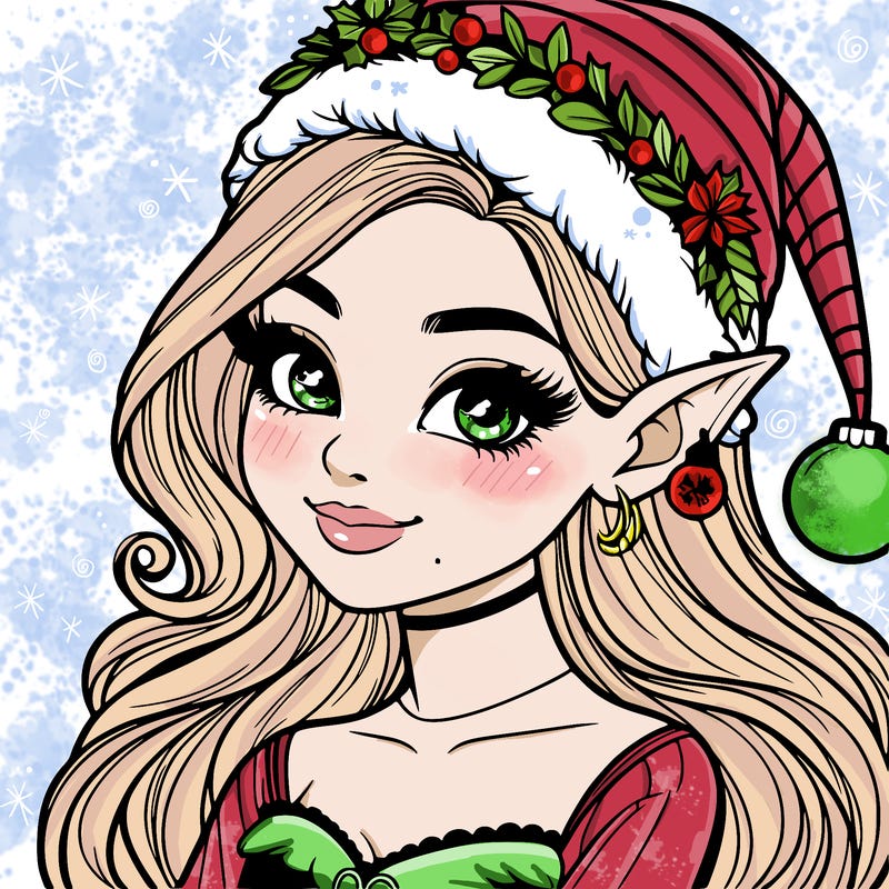 christmas girl elf realistic