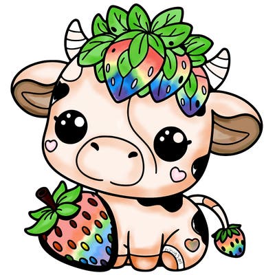 cute strawberry cow