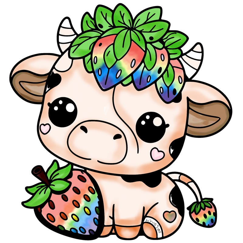 cute strawberry cow