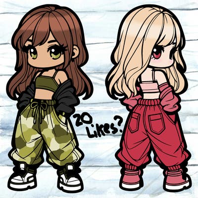 girl in crop top and baggy pants