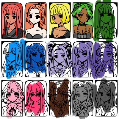 girls that look diffrent anime