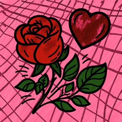 rose and heart