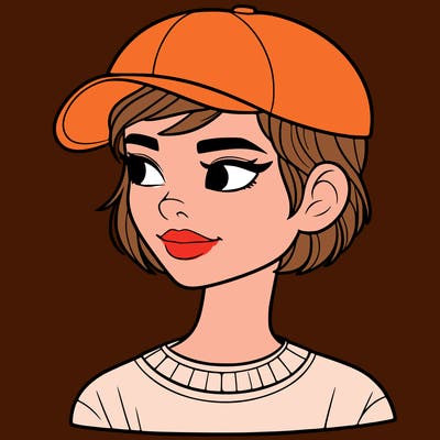 woman with short hair and a ball cap