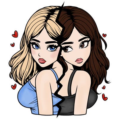 realistic girl split