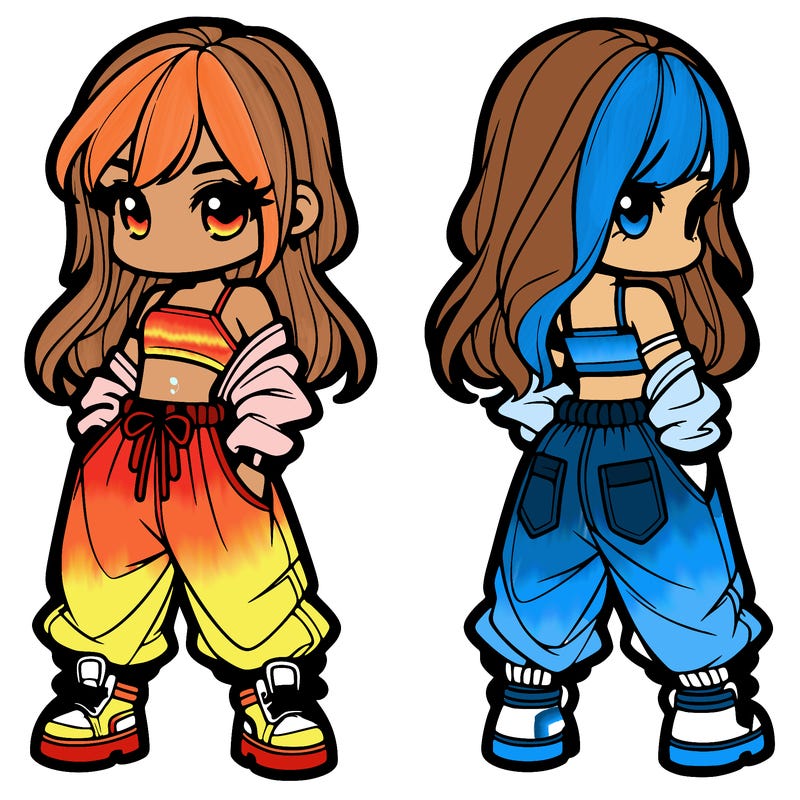 girl in crop top and baggy pants