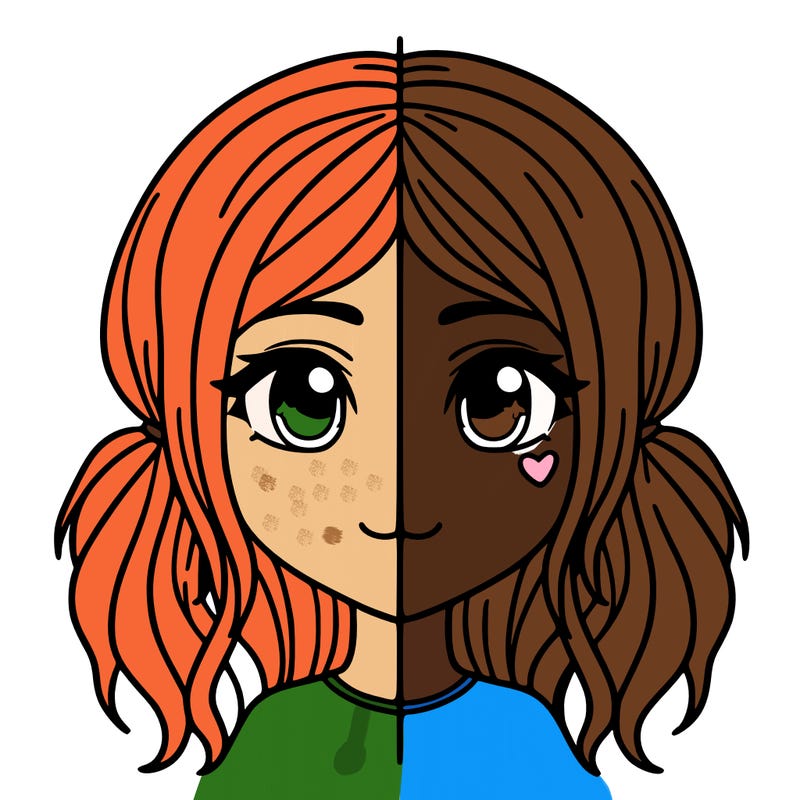 split girl just the face