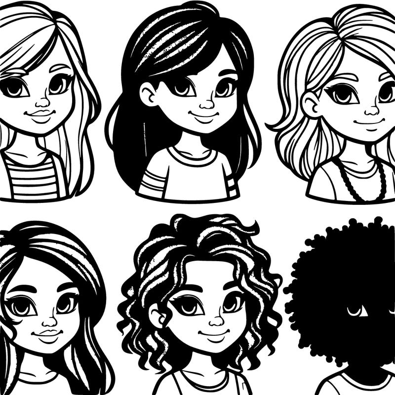 girls that look different cartoon