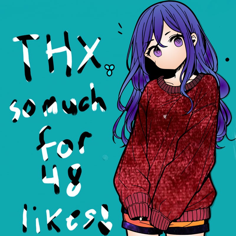 manga teen girl  in a sweater and baggy pants