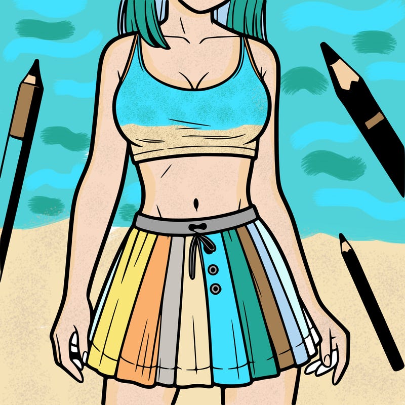 a woman wearing croptop and skirt