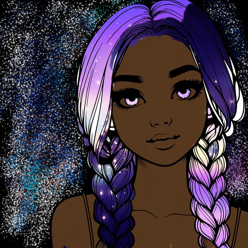 realistic girl with braids